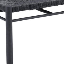 Load image into Gallery viewer, 48" Black Metal and Wicker Bench