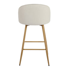 Load image into Gallery viewer, Fabric Metal Counter Height Swivel Bar Chairs (Set of 2) - Beige / Oak