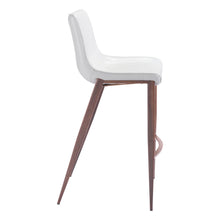 Load image into Gallery viewer, 30" Steel Low Back Bar Height Bar Chairs (Set of 2) - White And Brown