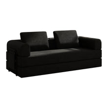 Load image into Gallery viewer, Convertible Sleeper Sofa Bed With Cylindrical Pillow, Fixed Shape Frame