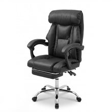Load image into Gallery viewer, Executive Office Chair With Foot Rest, Adjustable Height - Black