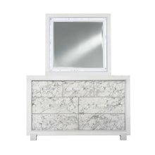 Load image into Gallery viewer, Modern Dresser With 7 Faux Marble Detailed Front Drawer. - White