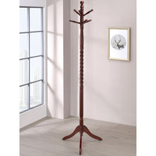 Load image into Gallery viewer, Coat Rack With Post Traditional Entryway Organizer With 6 Hooks - Brown