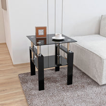 Load image into Gallery viewer, Modern Tempered Glass Tea Table, End Square Table For Living Room - Black