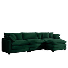 Load image into Gallery viewer, Modern Oversized Modular Cushion Sofa With Ottoman, Low Back, Deep Seating Sofa Set