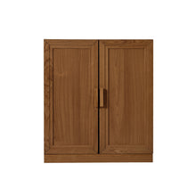 Load image into Gallery viewer, Wood Corner Accent Cabinet With Two Doors - Walnut
