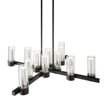 Load image into Gallery viewer, Candle Style Twelve Light Transparent Metal LED Dimmable Chandelier With Shades - Black / Clear