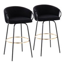 Load image into Gallery viewer, Claire - Contemporary / Glam Barstool With Footrest (Set of 2)