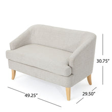Load image into Gallery viewer, Mid Century Modern Loveseat With Polyester Upholstery And Birch Wood Frame - Beige