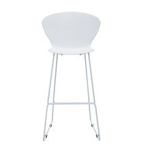 Load image into Gallery viewer, Heavy Duty Plastic And Metal Low Back Bar Height Bar Chairs (Set of 2) - White And Silver