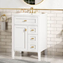 Load image into Gallery viewer, Bathroom Vanity With Sink, 3 Drawers & Cabinet With 2 Tier Door Storage Rack, Soft Close Doors & Drawers