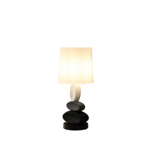 Load image into Gallery viewer, Metal Table Lamp With White Drum Shade - Black Gray / White