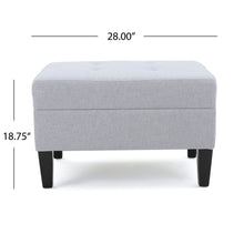 Load image into Gallery viewer, Contemporary Ottoman Footstool With Tufted Upholstery - Light Gray