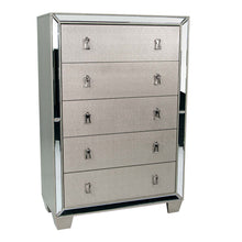 Load image into Gallery viewer, 5 Drawer Chest Bedroom Furniture - Silver