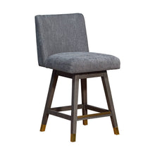 Load image into Gallery viewer, Solid Wood Swivel Counter Height Bar Chair - Gray And Black
