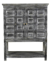 Load image into Gallery viewer, Solid Wood Two Door Accent Cabinet - Distressed Wash Dark Gray