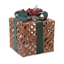 Load image into Gallery viewer, Plastic Decorative Keepsake Box With LED (Set of 3) - Brown / Green