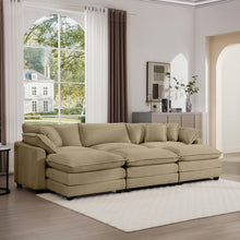 Load image into Gallery viewer, Modern Oversized Modular Cushion Sofa With Ottoman, Low Back, Deep Seating Sofa Set