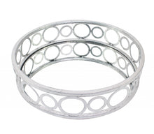 Load image into Gallery viewer, 14" Round Geometric Vanity Tray - Silver