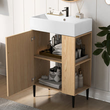 Load image into Gallery viewer, Bathroom Vanity, Combo Cabinet, Bathroom Storage Cabinet, Single Ceramic Sink
