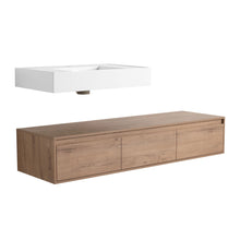 Load image into Gallery viewer, Modern Wall Mounted Bathroom Vanity With Resin Sink And Soft Close Drawer