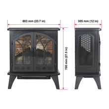 Load image into Gallery viewer, 3D Flame Electric Infrared Quartz Fireplace Stove With Remote Control - Antique Black