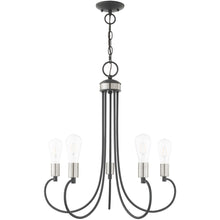 Load image into Gallery viewer, 26" Five Light Dimmable Chandelier With Shades - Gray