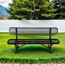 Load image into Gallery viewer, Outdoor Steel Bench With Backrest