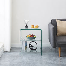 Load image into Gallery viewer, Tempered Clear Bent Glass Side Table Sofa Table, Multi Purpose Use, Premium Tempered Glass - Transparent