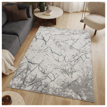 Load image into Gallery viewer, Geometrix - 7'10" X 10'6" Area Rug, Geometric 3D Effect - Ivory / Gray