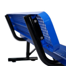 Load image into Gallery viewer, 6' Outdoor Steel Bench With Backrest