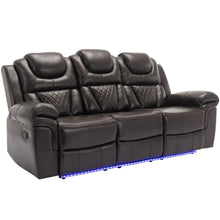 Load image into Gallery viewer, Home Theater Seating Manual Recliner Chair With Center Console And Led Light Strip For Living Room