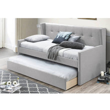 Load image into Gallery viewer, Daybed With Slat Trundle, Button Tufted - Light Gray