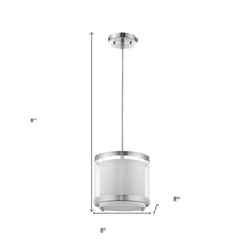 Load image into Gallery viewer, Hanging Light With Fabric Shade - White / Silver