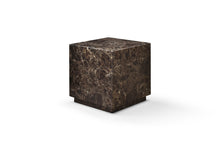 Load image into Gallery viewer, Marble Square Block End Table - Brown