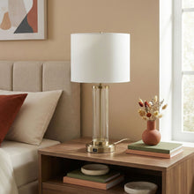 Load image into Gallery viewer, Luna - Table Lamp With On / Off Switch Clear Body Base - Clear / Silver / White