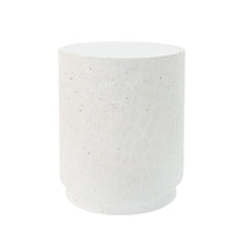 Load image into Gallery viewer, Outdoor Terrazzo Concrete Drum End Table, Living Room Accent Table - White Terrazzo