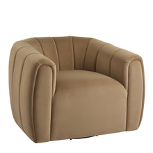 Load image into Gallery viewer, Serenizia - Upholstered Velvet Swivel Chair With Channel Tufted