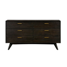 Load image into Gallery viewer, Solid Wood Six Drawer Dresser - Brown