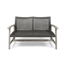 Load image into Gallery viewer, Hampton - Outdoor Wood And Wicker Loveseat - Gray