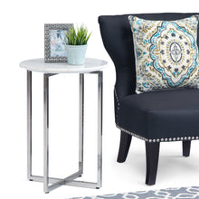 Load image into Gallery viewer, Marsden - Side Table With Polished Base - White / Silver