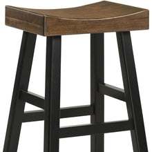 Load image into Gallery viewer, Solid Wood Backless Counter Height Bar Chair - Brown And Black
