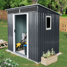 Load image into Gallery viewer, Outdoor Metal Storage Shed With Window And Transparent Plate For Garden, Lawn