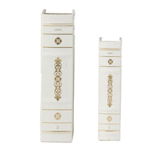 Load image into Gallery viewer, Book Boxes (Set of 2) - White / Gold