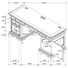 Load image into Gallery viewer, Stigham - 5 Drawer Credenza Office Desk - Oak