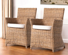 Load image into Gallery viewer, Rattan Dining Arm Chairs (Set of 2) - Natural