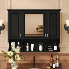Load image into Gallery viewer, Wall Mounted Bathroom Medicine Wall Cabinet With Mirror & Open Shelves