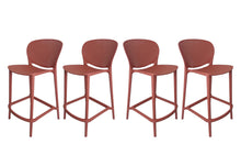 Load image into Gallery viewer, 30" Contemporary Heavy Duty Plastic Low Back Bar Height Bar Chairs (Set of 4) - Orange