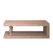 Load image into Gallery viewer, Rustic Solid Wood Coffee Table With Open Shelf, Modern Farmhouse Design - Light Natural / Natural