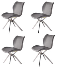 Load image into Gallery viewer, Upholstered Dining Side Chairs (Set of 4) - Gray / Silver
